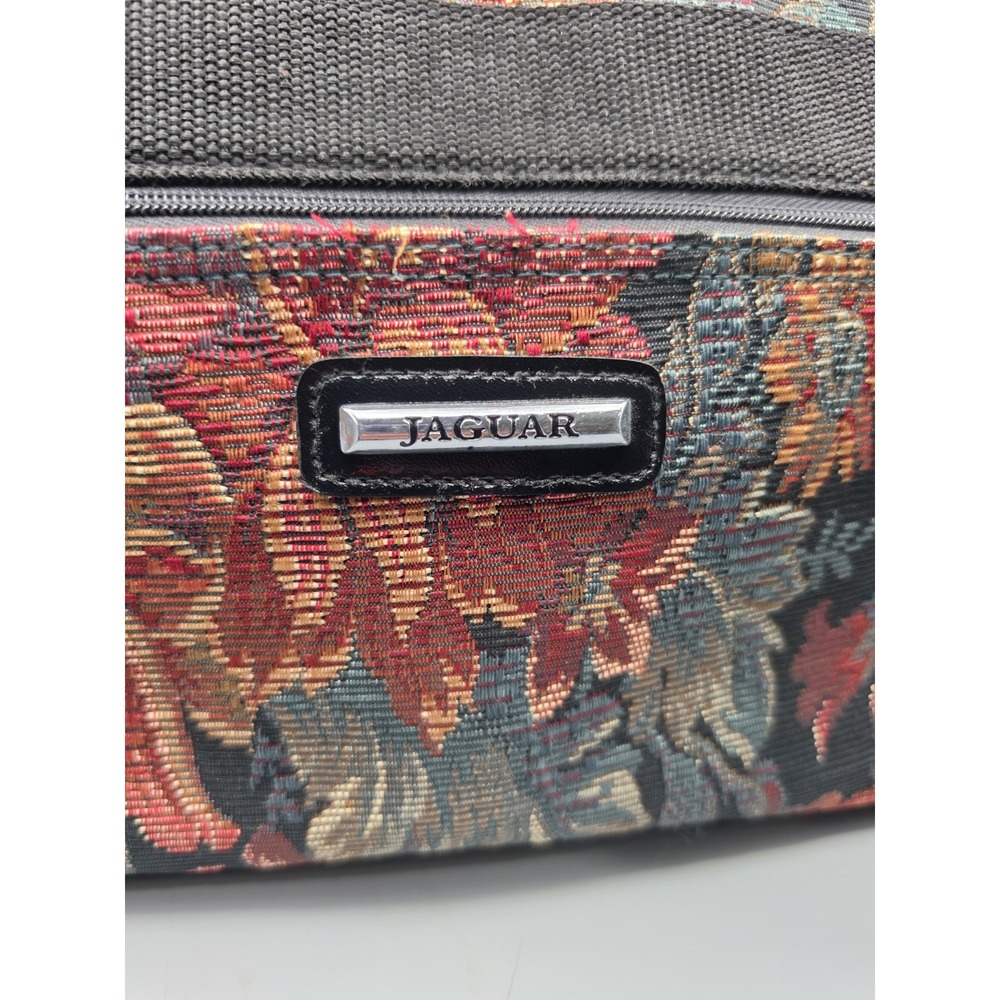 Vintage Jaguar Floral Tapestry Travel Bag Carry On Shoulder Weekender Luggage - Picture 3 of 4